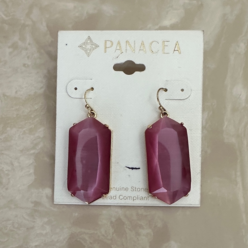 Panacea Cache Fuchsia and Gold Geometric Earrings
